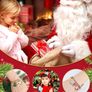 96P 30 Styles Christmas Charms, Christmas Gold Enamel Charms for Jewelry Making with Ear Hooks, Red Rope, Bracelets, Bells for Xmas Necklace Bracelet Earrings Craft Making Image 4