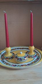 Vintage ceramic set with candles