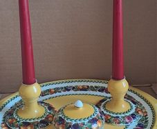 Vintage ceramic set with candles