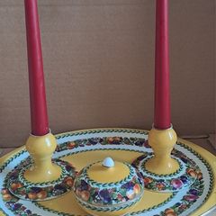 Vintage ceramic set with candles