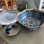 4 different ietms -1- Jingdezhen Porcelain 101/4 -inch Dragon Rice Grain Luncheon Plate - Vintage Blue and White Chinese Design is slieght chip at the edge 15.00 euro.2- Vintage Japanese octagonal porcelain bowl, commonly crafted in the traditional Arita  Image 10