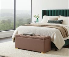 Boucle storage box ottoman Pouffe Dusty pink
