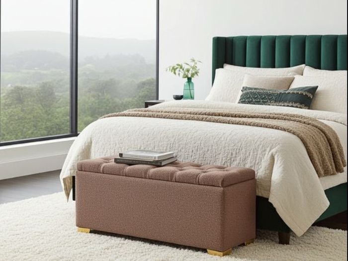 Elegance Boucle Ottoman with Storage 100x40