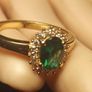 Stunning Lab Grown Emerald & Natural Zircon Oval Cluster Ring Image 3