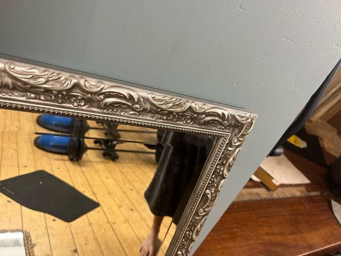 Living room silver coated wood mirror