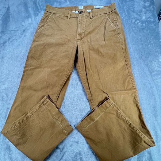 Gap Men's Essential Khaki Straight Fit Chinos - Brown - W32 L29 - Stretch