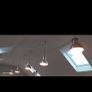 5 large industrial look metal/silver lightshades including bulbs Image 4