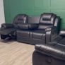 Axel Dark Grey, Light Grey & Black Leather Recliner Sofa Set Image 9