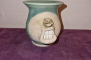 Irish Stoneware face pencil holder