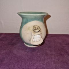 Irish Stoneware face pencil holder