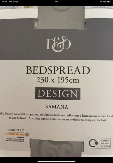 Bnwt grey bedspread double size