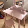 wooden vanity table pink Image 3