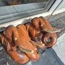 Twin pair of MidCentury Vintage Retro  solid Teak wood elephant Wall plaques Image 9