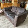 Two 2 seater couches in brown suede Image 2
