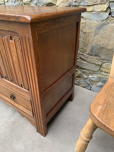 Antique Oak Blanket Box With Drawers.