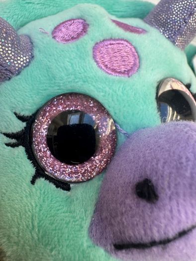 Popetz Triceratops Dinosaur Jumping Plush Toy Sot Teal Purple NO Sounds Eolo Toys Used Please see photos