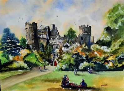 malahide castle watercolour