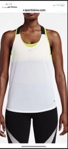 nike top white & black racer back