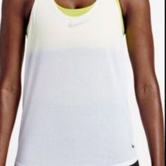 nike top white & black racer back