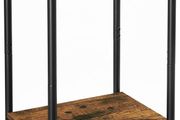 Side Table Bedside Table 2 Tier Bedroom Steel Frame for Living Room Bedroom Industrial Style Vintage Brown Black