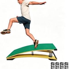 Gymnastics Springboard for Kids Vaulting Training Fitness Playing, Portable Curved Spring Board, Hard Wood Practice Equipment, Elastic Board for Home Room Athletics Training