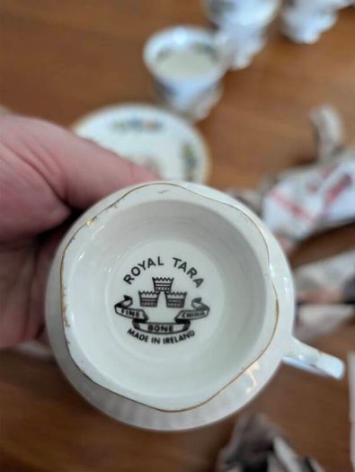 Rare 21pc Royal Tara "Birds and Fruit" Tea Set - Fine Bone China, Made in Galway