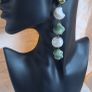 Long Green &  Ivory Statement Earrings Image 4
