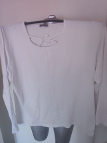 Chicc cream long sleeve top size UK16 EU44 Postage included