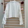 shirt bnwt white cropped shirt size 14 with crochet inserts Image 7