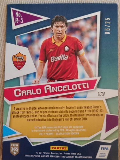 2017 Panini Revolution Revolutionaries Carlo Ancelotti  Disco /25