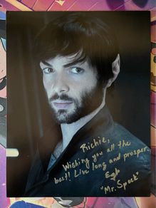 Star Trek Ethan Peck Spock Signed Autograph With Quote Photograph Print