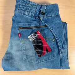 Levis Engineered Jeans 156.07.84 Flare Zip Pocket Y2K Rare VTG 32x32