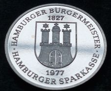 Hamburg .999 Silver Medal 1977 Joh. Georg Monckeberg 29,88 grams
