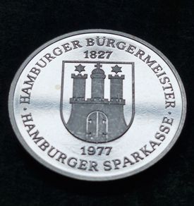 Hamburg .999 Silver Medal 1977 Joh. Georg Monckeberg 29,88 grams