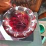 Large Heavy Mid-Century Chribska Glass-works Cranberry Art Glass Vase designed by Josef Hospodka and features a distinctive twisted silhouette with a cased glass finish Image 3