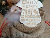 Baby Custom First Christmas Ornament Baby's Bodysuit Shape Birth Stat Ornament Baby Shower Gift Xmass gift