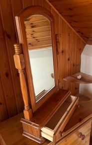 Pine Dresser Mirror with Drawer
