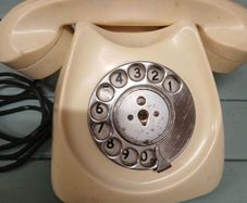 antique telephone.
