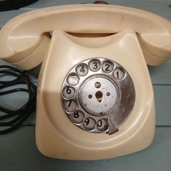 antique telephone.