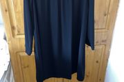 Dress M&amp;S, black, long sleeves, very dressy, round neck with pleated detail at top.