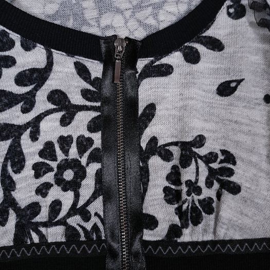 Bai Amour Vintage Black Grey Floral Lace Detail Ruffle Tiered Knit Dress 10-12UK/38-40EU