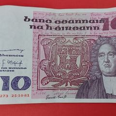 Irish 1981 "Swift"  Ten pound banknote in A/UNCIRCLULATED condition