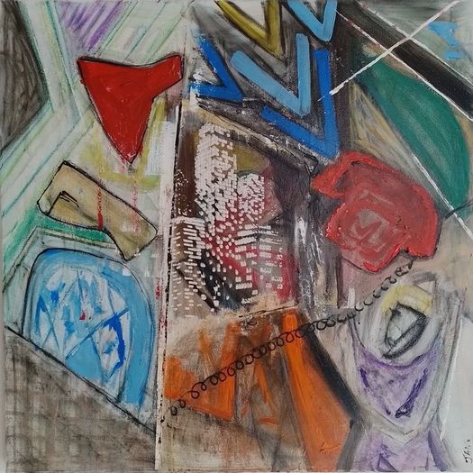 Original Painting Original Art Office Art Mid Century Style Art