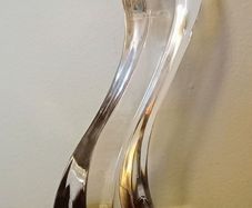Rogaska Crystal Single Candle Holder "Swan" S Letter Shaped. Made In Slovenia