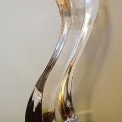 Rogaska Crystal Single Candle Holder "Swan" S Letter Shaped. Made In Slovenia