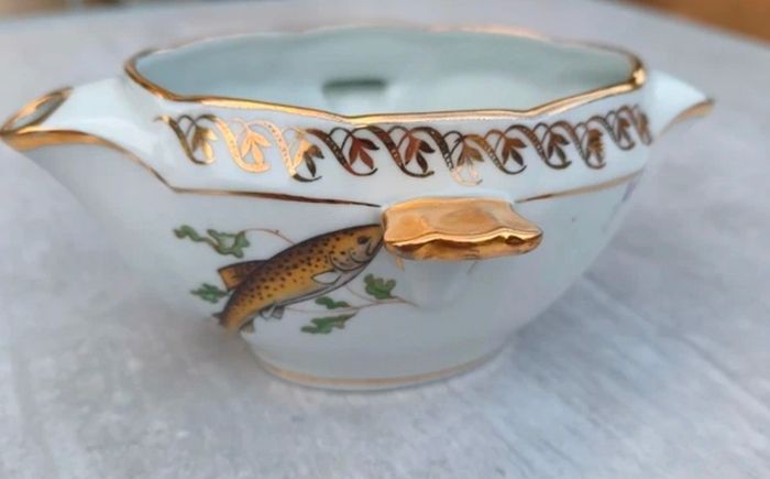 Vintage French Porcelain Fish Service Set c.1950s