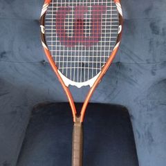 Wilson Roger Federer Tennis Racquet Stop Shock Red Black Grip 4 3/8" unused-swords collection