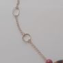 Gold Tone Tortoiseshell and Pink Bead Necklace 14 Inch Image 3