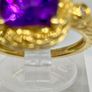 Sterling silver 925 Moroccan Amethyst, White Zircon Solitaire Ring in 18K Vermeil Yellow Gold Plated Sterling Silver Image 6