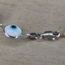 Sterling Silver Evil Eye Glass Charm Bracelet Image 3